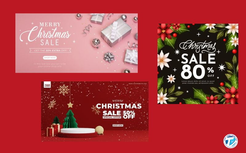 Mẫu banner Giáng Sinh khuyến mãi